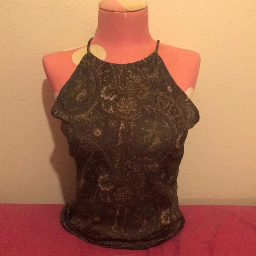 Sleeveless Green Boho Top